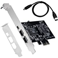 QNINE Tarjeta Firewire- Adaptador PCIe Firewire 800 para Windows 10 con Soporte y Cable de Perfil bajo- 3 Puertos (2 x 6…